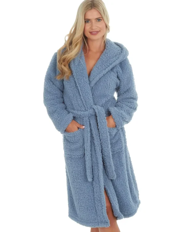 Forever Dreaming Dressing Gowns | Borg Dressing Gown - Blue