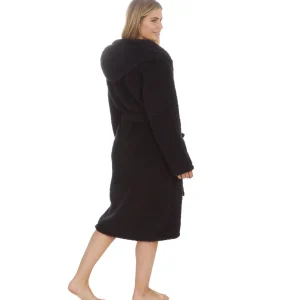 Forever Dreaming Dressing Gowns | Borg Dressing Gown - Black