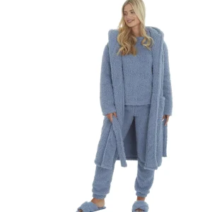 Forever Dreaming Dressing Gowns | Borg Dressing Gown - Blue