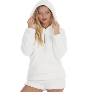 Forever Dreaming Loungewear | Borg Hoodie - Cream