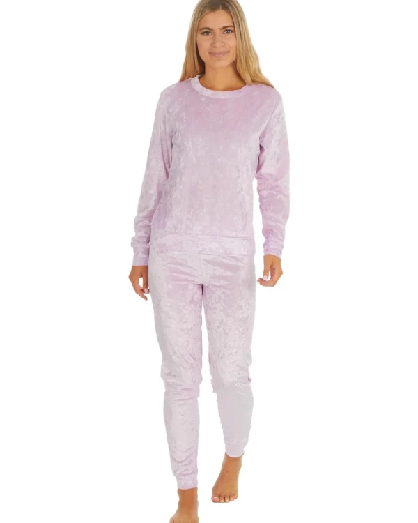 Forever Dreaming Loungewear | Crushed Velvet Lounge Set - Lilac