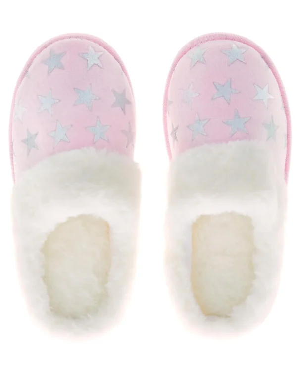 Forever Dreaming Slippers | Foil Star Slippers - Pink