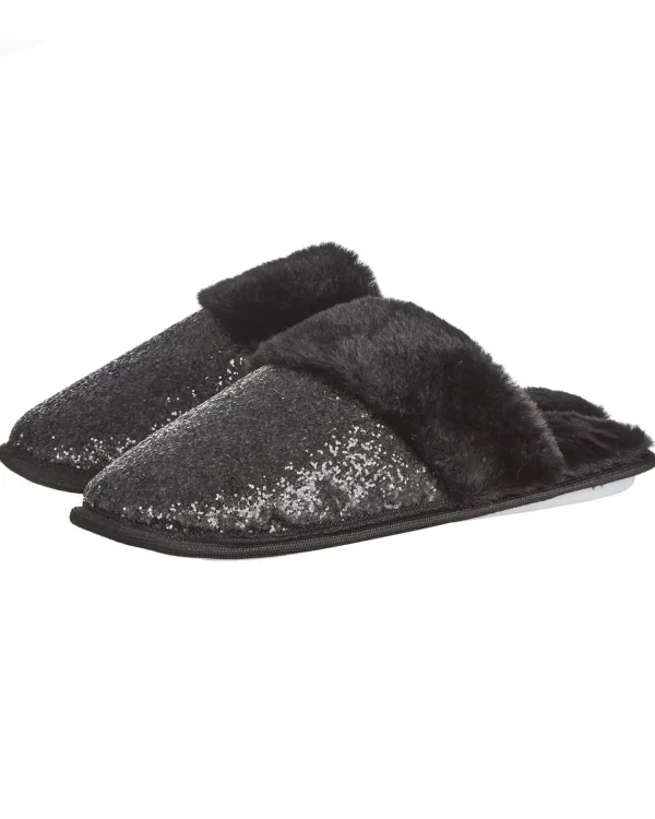Forever Dreaming Slippers | Glitter Slippers - Black