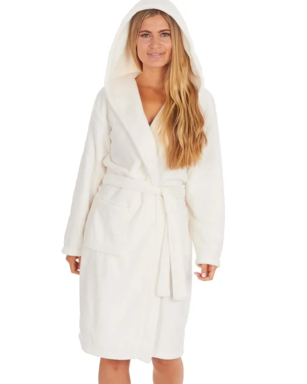 Forever Dreaming Dressing Gowns | Hooded Dressing Gown - Cream