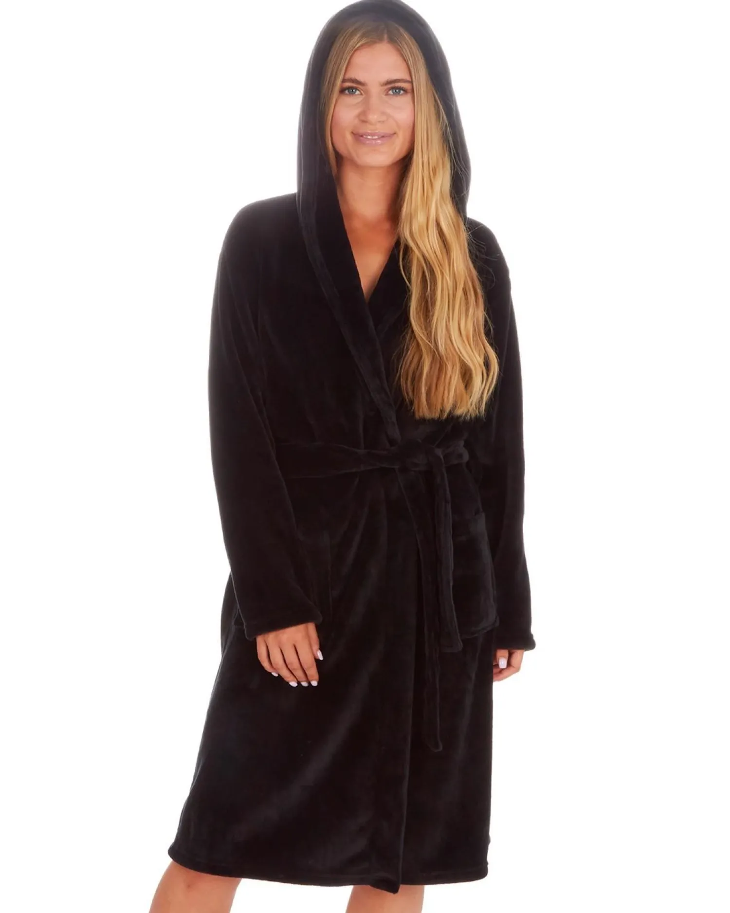forever_dreaming_hooded_d_4.webp Forever Dreaming Dressing Gowns | Hooded Dressing Gown - Black