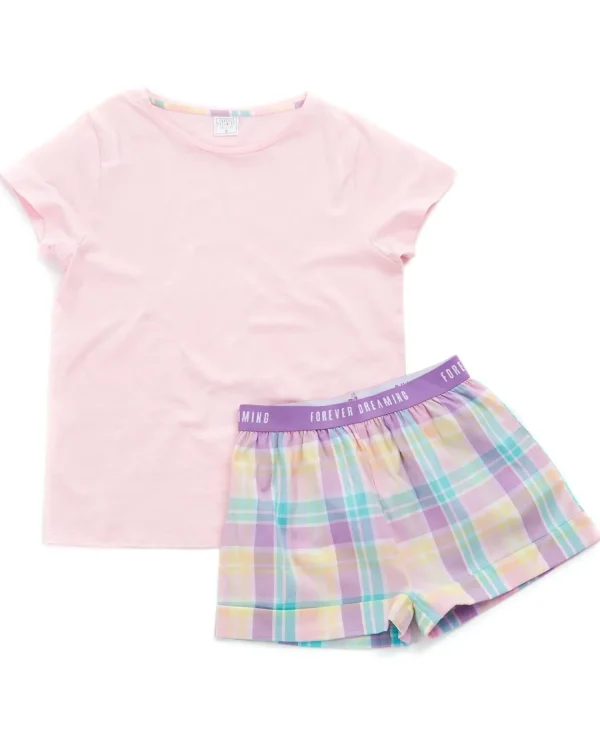 Forever Dreaming Pyjamas | Pastel Check Short Pyjamas - Pink