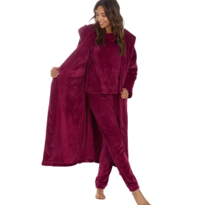 Forever Dreaming Pyjamas | Shimmer Fleece Pyjamas - Burgundy