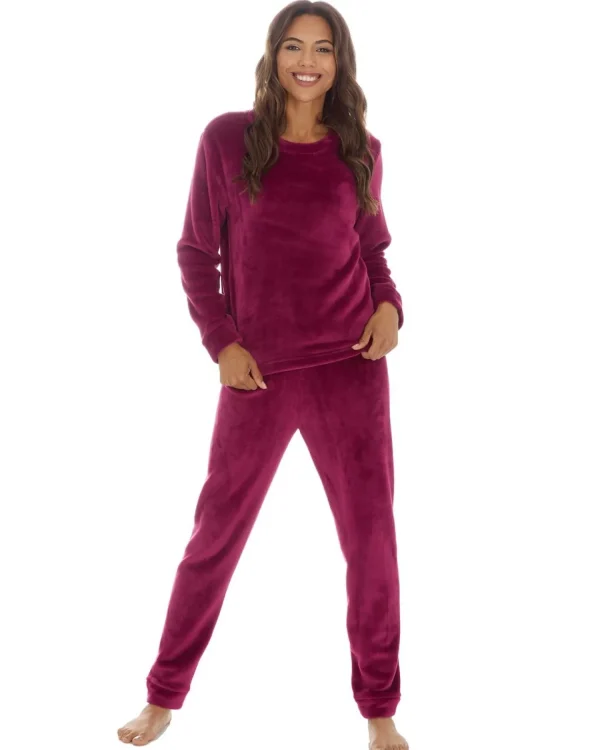 Forever Dreaming Pyjamas | Shimmer Fleece Pyjamas - Burgundy