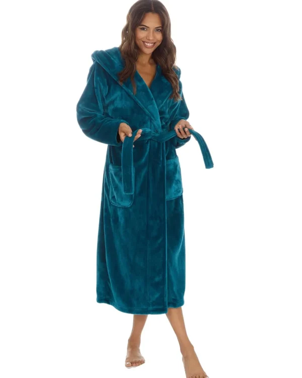 Forever Dreaming Dressing Gowns | Shimmer Fleece Dressing Gown - Teal