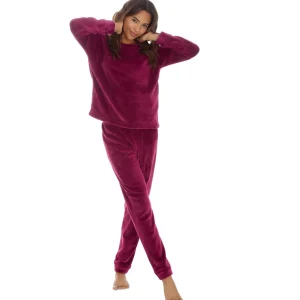 Forever Dreaming Pyjamas | Shimmer Fleece Pyjamas - Burgundy