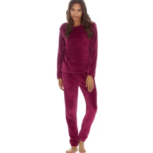 Forever Dreaming Pyjamas | Shimmer Fleece Pyjamas - Burgundy
