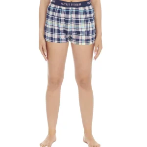 Forever Dreaming Pyjamas | Woven Check Pyjama Shorts - Navy