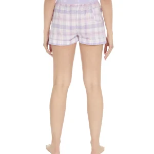 Forever Dreaming Pyjamas | Woven Check Pyjama Shorts - Lilac