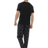 Men Foxbury Black Jersey Gaming Pyjamas