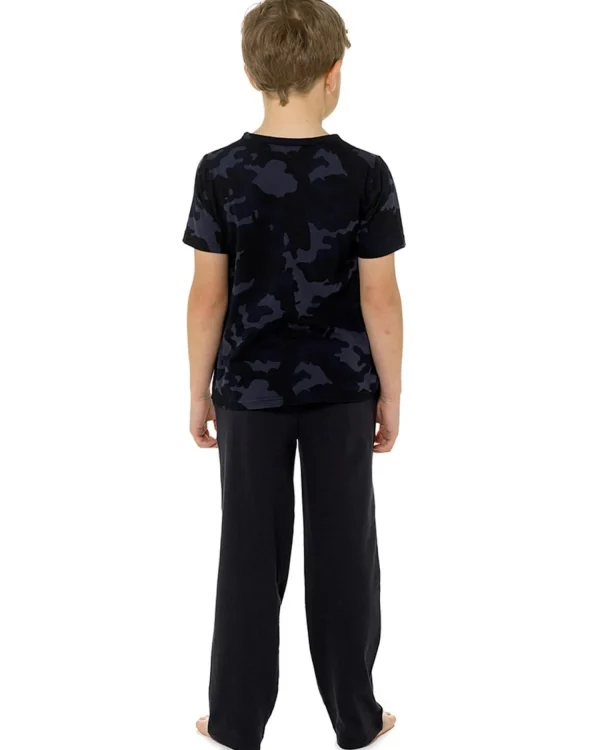Kids Foxbury Boys Blue Camo Long Pyjamas