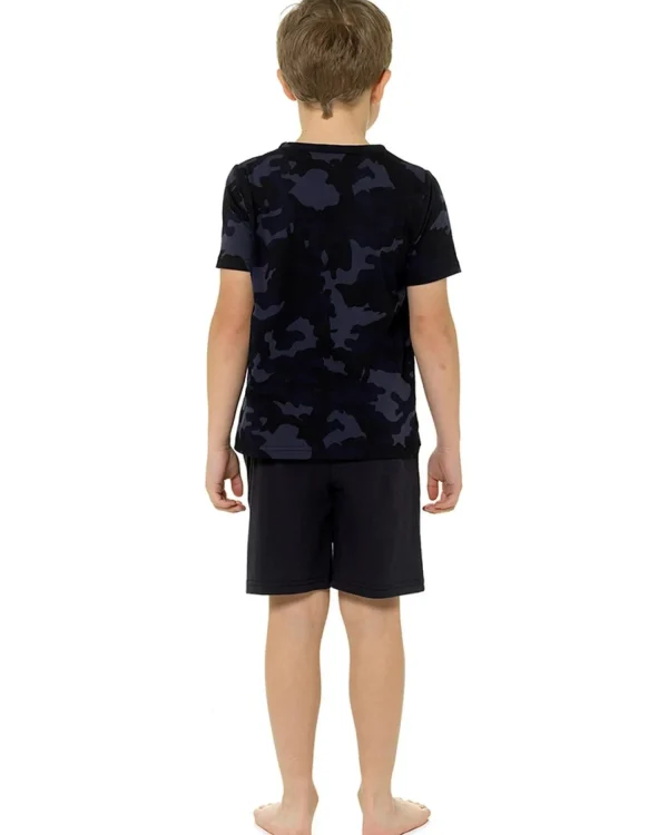 Kids Foxbury Boys Blue Camo Short Pyjamas