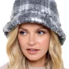 Foxbury Hats | Check Borg Fleece Bucket Hat - Grey