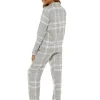 Foxbury Pyjamas | Check Button Pyjamas In A Bag - Grey