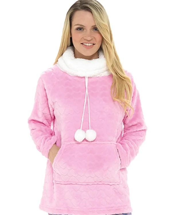 Foxbury Loungewear | Cowl Neck Lounge Jumper - Pink