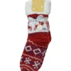 Foxbury Socks | Fairisle Feather Yarn Slipper Socks - Red