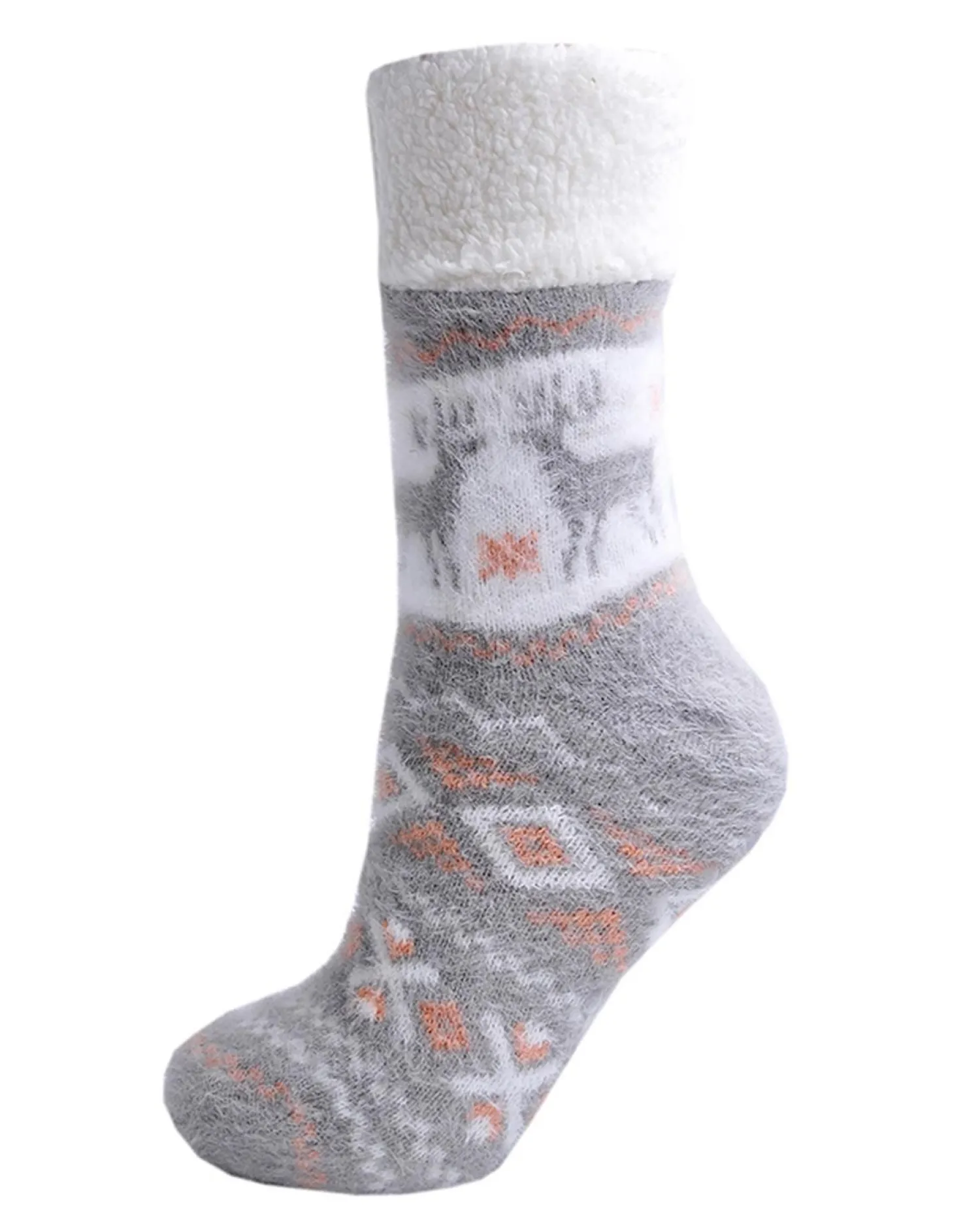 foxbury_fairisle_sherpa_l_0-1.webp Foxbury Socks | Fairisle Sherpa Lined Slipper Socks - Grey