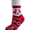 Foxbury Socks | Fairisle Sherpa Lined Slipper Socks - Red