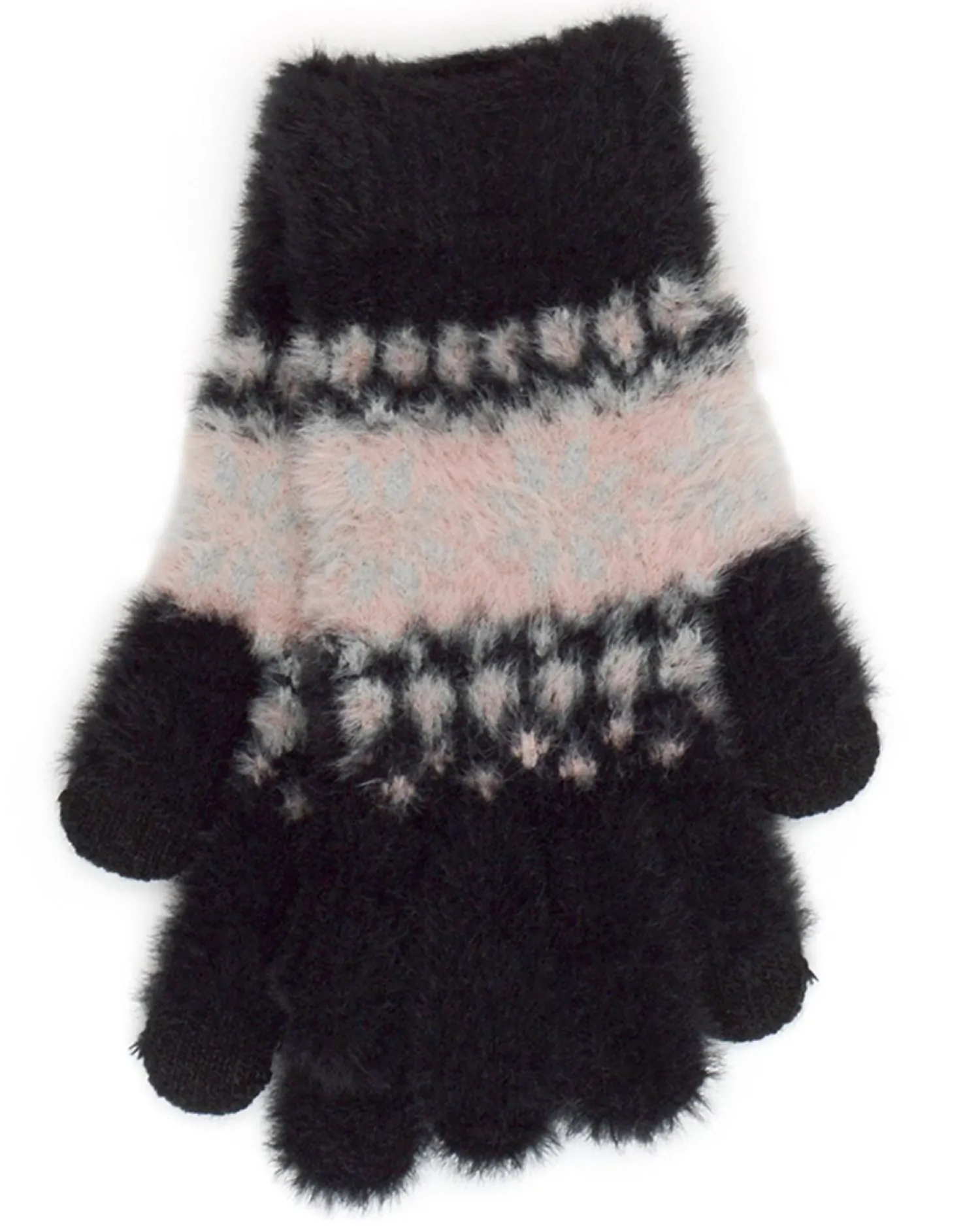 foxbury_fairisle_touch_sc_0-1.webp Foxbury Gloves | Fairisle Touch Screen Fluffy Gloves - Black