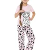 Kids Foxbury Girls Pink Dalmation Long Pyjamas