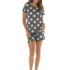 Foxbury Pyjamas | Grey Marl Star Print Short Pyjamas