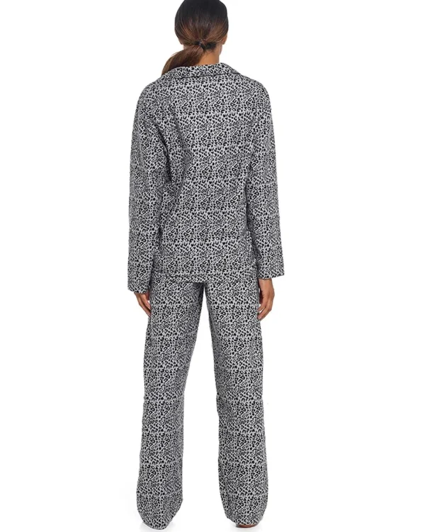 Foxbury Pyjamas | Leopard Button Pyjamas In A Bag - Grey