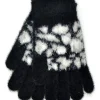 Foxbury Gloves | Leopard Print Fluffy Gloves - Black