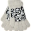 Foxbury Gloves | Leopard Print Fluffy Gloves - Grey