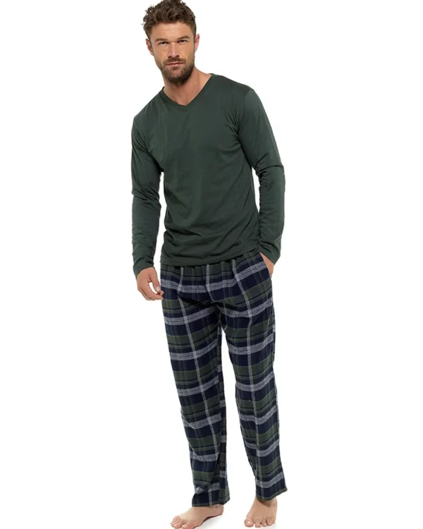 Men Foxbury Long Sleeve Check Pyjamas - Green