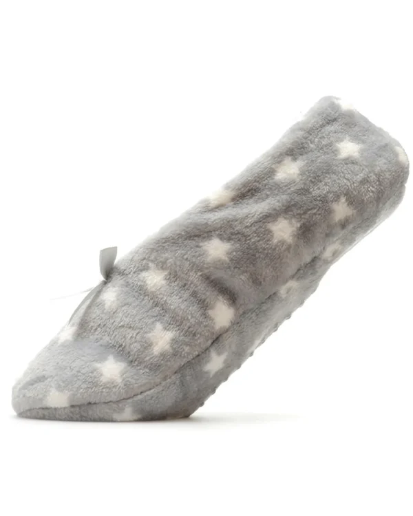 Foxbury Slippers | Mini Star Sherpa Lined Slippers - Grey