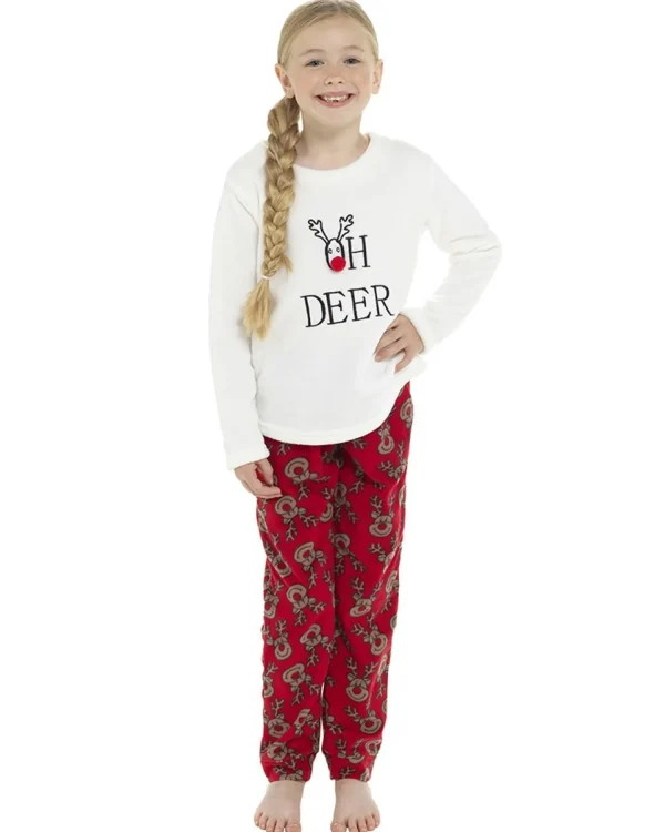 Kids Foxbury Oh Deer Fleece Pyjamas