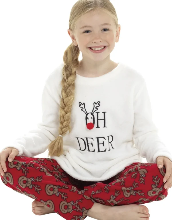 Kids Foxbury Oh Deer Fleece Pyjamas