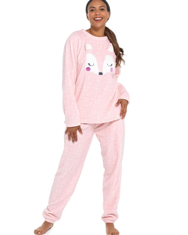 Foxbury Pyjamas | Pink Fox Fleece Pyjamas
