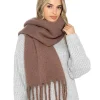 Foxbury Scarves | Plain Brushed Blanket Scarf - Brown