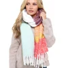 Foxbury Scarves | Rainbow Stripe Brushed Chunky Knit Scarf