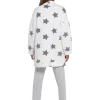 Foxbury Dressing Gowns | Sherpa Fleece Cardigan Robe - White Star