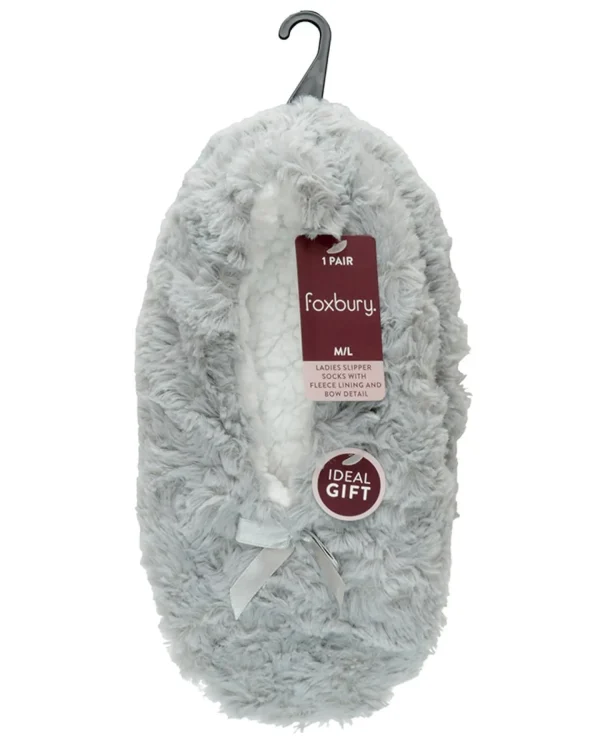 Foxbury Slippers | Swirl Sherpa Lined Slippers - Grey