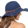 Foxbury Hats | Wide Brim Straw Hat - Navy