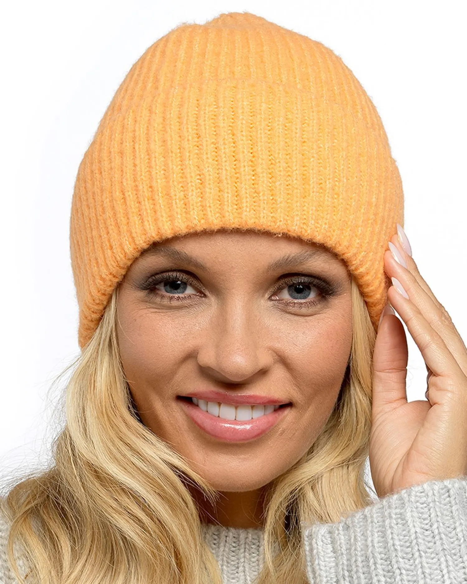 foxbury_womens_ribbed_tur_1-2.webp Foxbury Hats | Womens Ribbed Turn Up Beanie Hat - Orange