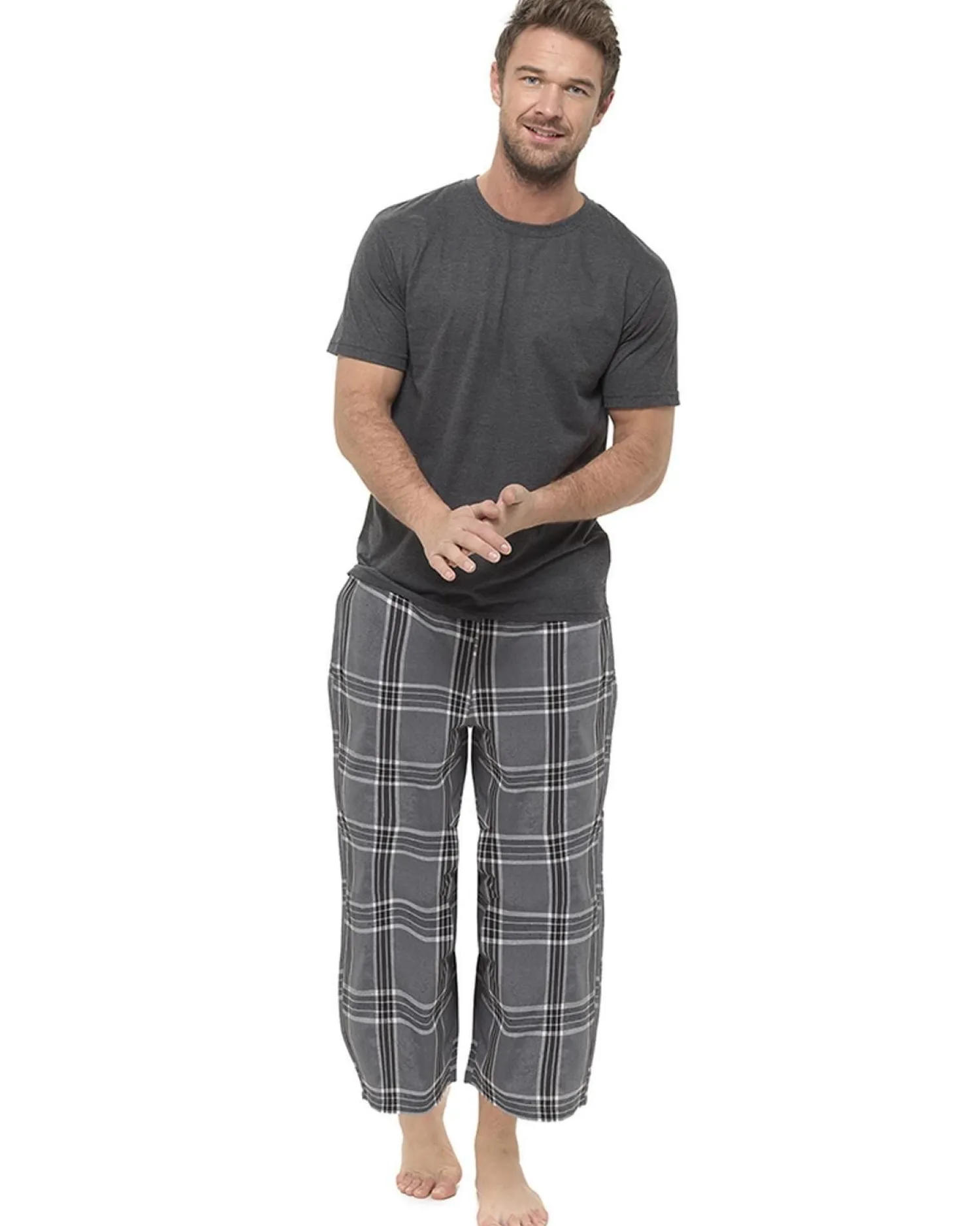foxbury_woven_check_long__0.webp Men Foxbury Woven Check Long Pyjamas - Grey