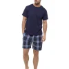 Men Foxbury Woven Check Short Pyjamas - Navy