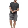 Men Foxbury Woven Check Short Pyjamas - Grey