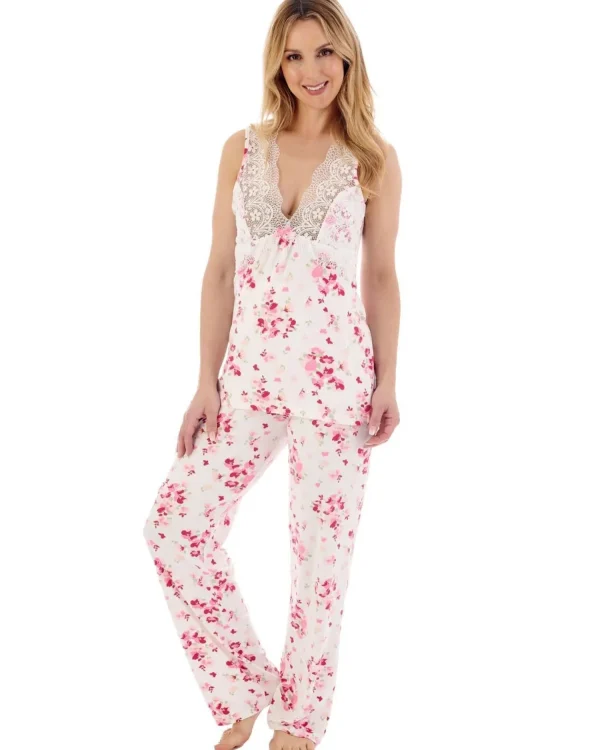 Slenderella Pyjamas | Gaspa© By Supersoft Sleeveless Long Pyjamas - Pink