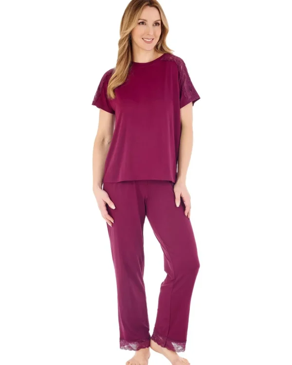 Slenderella Pyjamas | Gaspe By Damson Short Sleeve Pyjamas - Solid