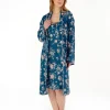 Slenderella Dressing Gowns | Gaspe By Floral Kimono Wrap - Teal