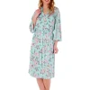 Slenderella Dressing Gowns | Gaspe By Lace Kimono Robe - Aqua